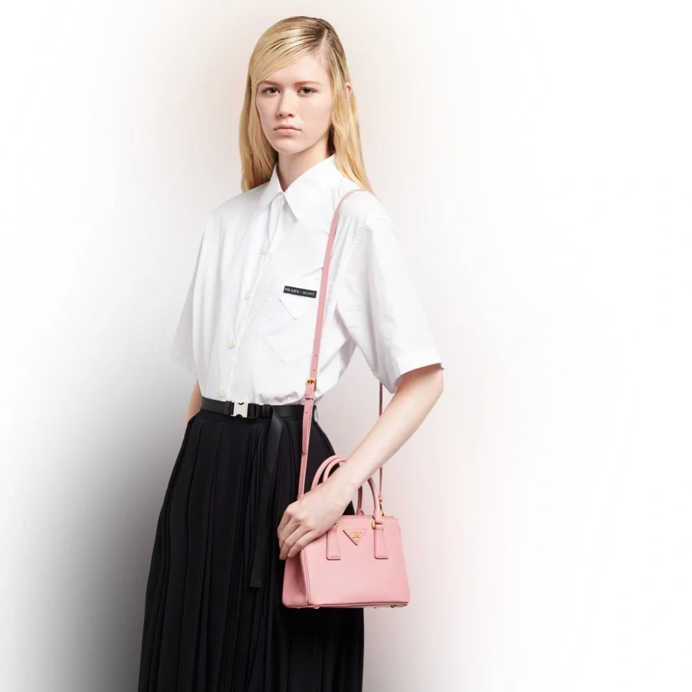 MSRP$4000 LIKE NEW Rare! Authenticated Prada GALLERIA Pink Mini/Small/MACRO Bag - Picture 6 of 16